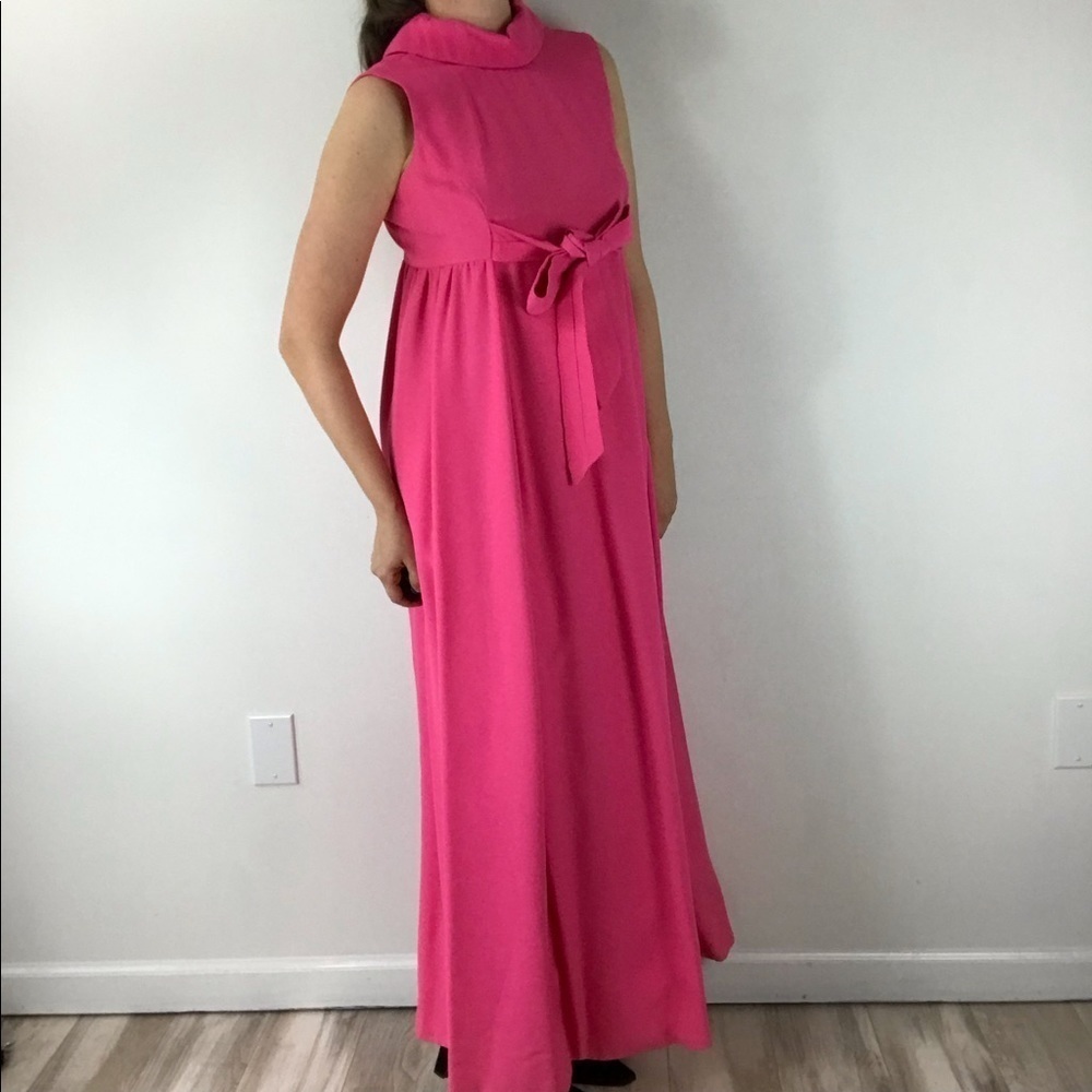 VINTAGE 60’s Priscilla of Boston Retrorun Pink Formal Bridesmaid Gown Dress - Picture 3 of 13